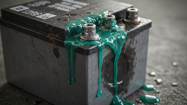 une batterie qui fuit